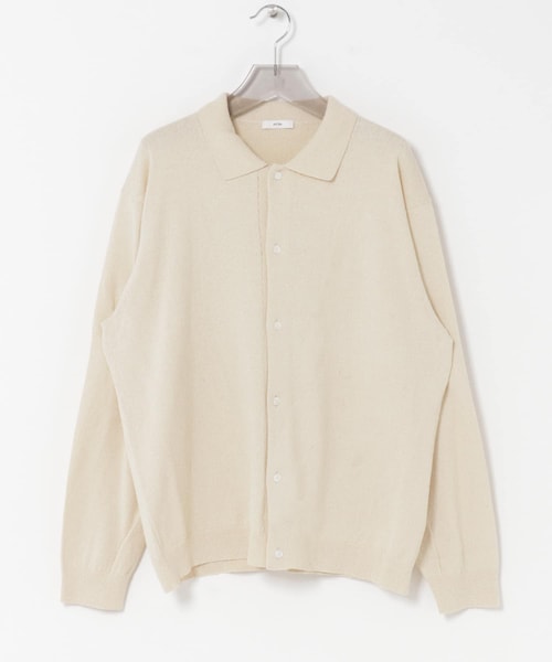 URBAN RESEARCH（アーバンリサーチ）の「ATON　C/W BOUCLE POLO CARDIGAN（ニット/セーター・メンズ・TOP GRAY/BROWN/YELLOW・4/6）」の3枚目の写真
