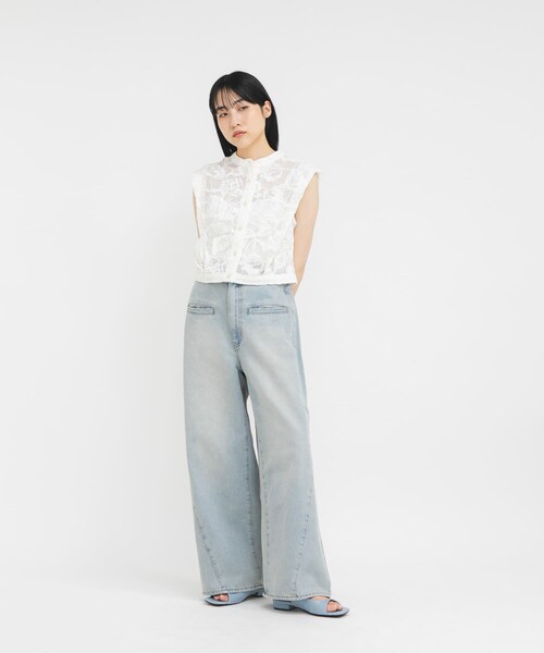 KBF（ケイビーエフ）の「スクエアトゥリボンコンビサンダル（サンダル・レディース・BLUE/BLACK・36/37/38）」の20枚目の写真