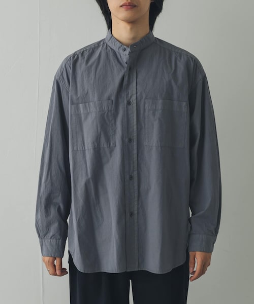 URBAN RESEARCH DOORS（アーバンリサーチドアーズ）の「STILL BY HAND　GARMENTDYE BANDCOLLAR SHIRTS（シャツ/ブラウス・メンズ・ECRU/INK BLACK/SLATE GREY/BROWN・46/48）」の3枚目の写真
