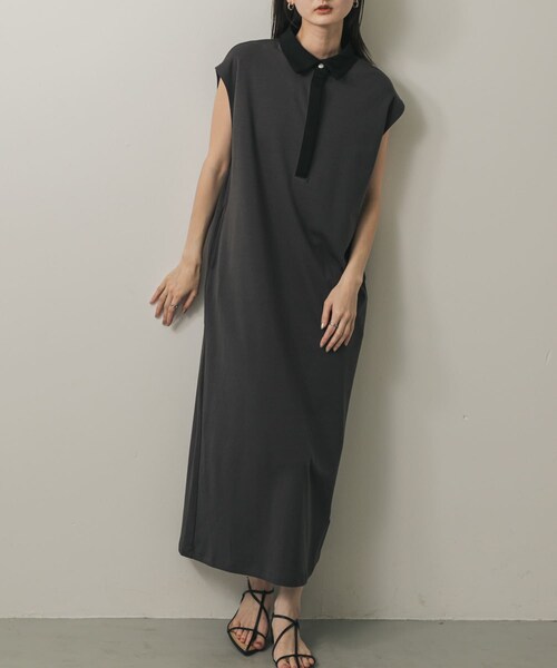 SENSE OF PLACE by URBAN RESEARCH（センスオブプレイスバイアーバンリサーチ）の「カットポロシャツワンピース（ワンピース・レディース・IVORY/CHARCOAL/BROWN・COMPACT/one）」の11枚目の写真