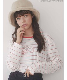 merry jenny | HELLO KITTY border long Tee(Tシャツ/カットソー)