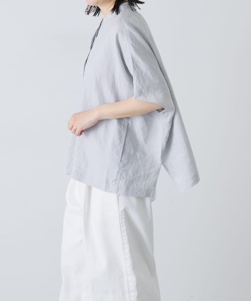 かぐれ（カグレ）の「リネンスクエアケープシャツ（シャツ/ブラウス・レディース・BLACK/L.GRAY/PINK・Free）」の18枚目の写真