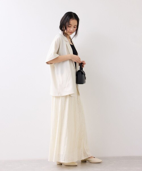 VIS(ビス)の「Light Airyシングルドルマンサマージャケット/UVケア・接触冷感・吸水速乾(テーラードジャケット・レディース・ブラック/キナリ/カーキ系・F)」の16枚目の写真