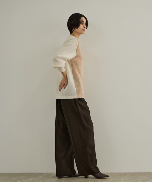 ADAM ET ROPE'(アダムエロペ)の「ビスコースウールエフォートレスパンツ / セットアップ対応(その他パンツ・レディース・ブラック/ブラウン・F)」の10枚目の写真
