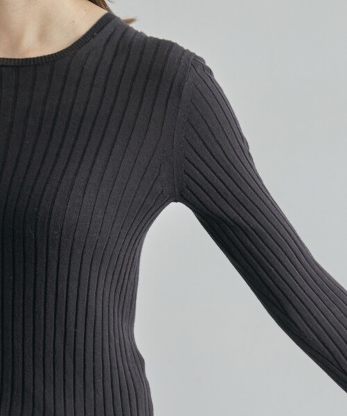 ROPE'(ロペ)の「【限定店舗・J'aDoRe限定】エレガンス キュアフィーロ 天竺クルーネックリブプルオーバー(Tシャツ/カットソー・レディース・ネイビー/オフホワイト・F)」の13枚目の写真