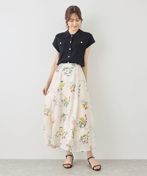 ROPE' PICNIC(ロペピクニック)の「ボリュームサーキュラースカート(スカート・レディース・キナリ系/ダークブラウン/サックス・F)」の11枚目の写真