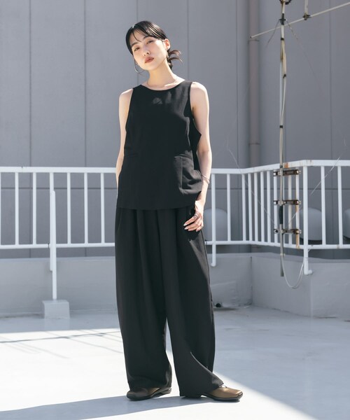 KBF（ケイビーエフ）の「バックオープンベストセットアップ（セットアップ・レディース・BLACK/BEIGE/BROWN・one）」の8枚目の写真