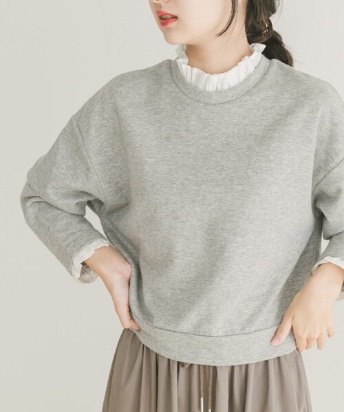ITEMS URBANRESEARCH(アイテムズ アーバンリサーチ)の「フリルドッキングスウェット(スウェット・レディース・杢GRY/BLK・FREE)」の21枚目の写真