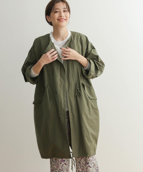 URBAN RESEARCH DOORS（アーバンリサーチドアーズ）の「3WAYノーカラーモッズコート（モッズコート・レディース・KHK×BEG/NAVY×NAVY・M）」の3枚目の写真