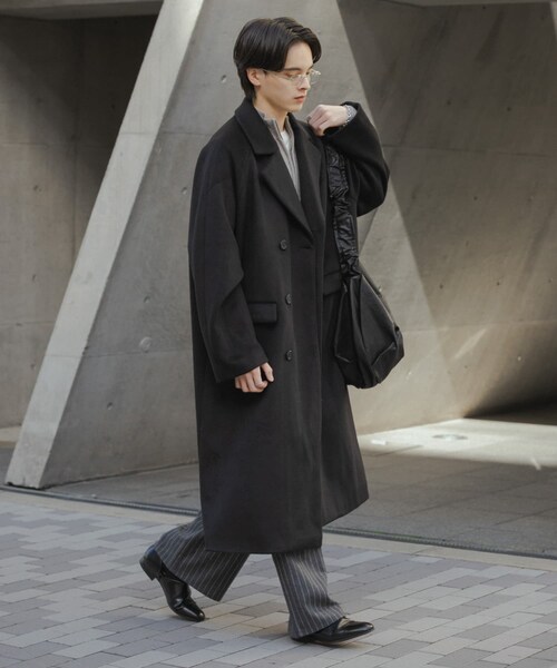 SENSE OF PLACE by URBAN RESEARCH(センスオブプレイスバイアーバンリサーチ)の「ウールブレンドダブルロングコート(テーラードジャケット・メンズ・BLACK/MOCHA・M/L)」の14枚目の写真