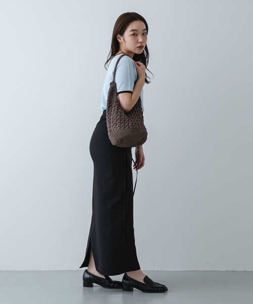 SENSE OF PLACE by URBAN RESEARCH（センスオブプレイスバイアーバンリサーチ）の「メタリックヤーンバッグ（かごバッグ・レディース・SILVER/NAVY/BROWN/MIX・One）」の7枚目の写真