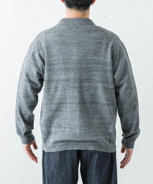 URBAN RESEARCH(アーバンリサーチ)の「ATON C/W BOUCLE POLO CARDIGAN(ニット/セーター・メンズ・TOP GRAY/BROWN/YELLOW・4/6)」の5枚目の写真