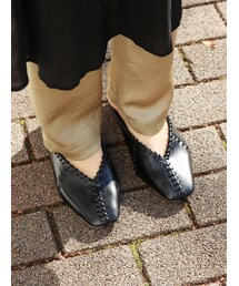 Ungrid | フェイクレザーステッチフラットシューズ(その他シューズ)