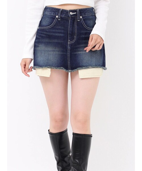 EVRIS（エヴリス）の「ポケットデニムミニスカート（デニムスカート・レディース・ブラック/インディゴ・S/M）」の7枚目の写真