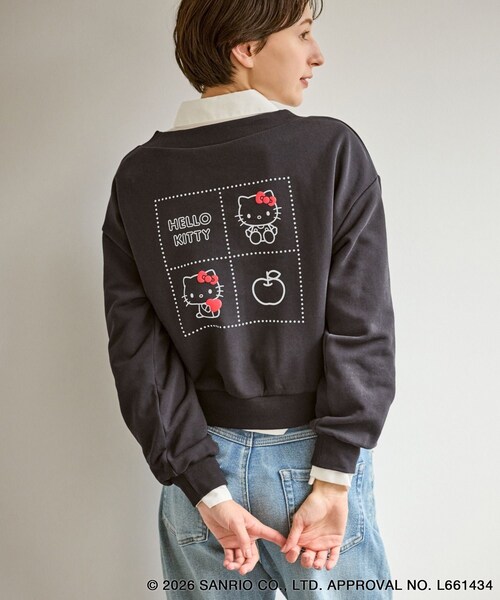 ROPE' PICNIC（ロペピクニック）の「【ROPE' PICNIC×ハローキティ】ボートネック裏毛プルオーバー（スウェット・レディース・チャコール/キナリ/ピンク系・F）」の22枚目の写真