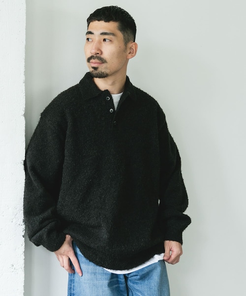 URBAN RESEARCH DOORS（アーバンリサーチドアーズ）の「ブークレ ニットポロシャツ（ニット/セーター・メンズ・BROWN/NAVY/BLACK・M/L）」の5枚目の写真