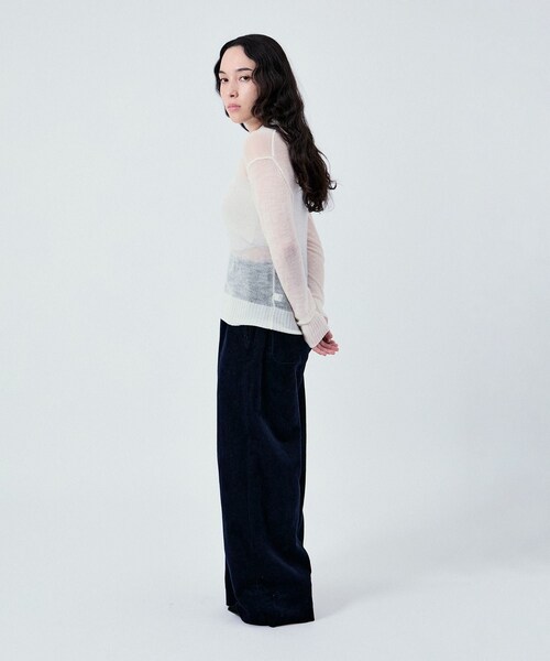 ADAM ET ROPE'(アダムエロペ)の「2WAY WAIST GATHER CORD PANTS UNISEX (SETUP対応)(その他パンツ・レディース・ダークブラウン/ベージュ/ネイビー・36/38/40/42)」の18枚目の写真