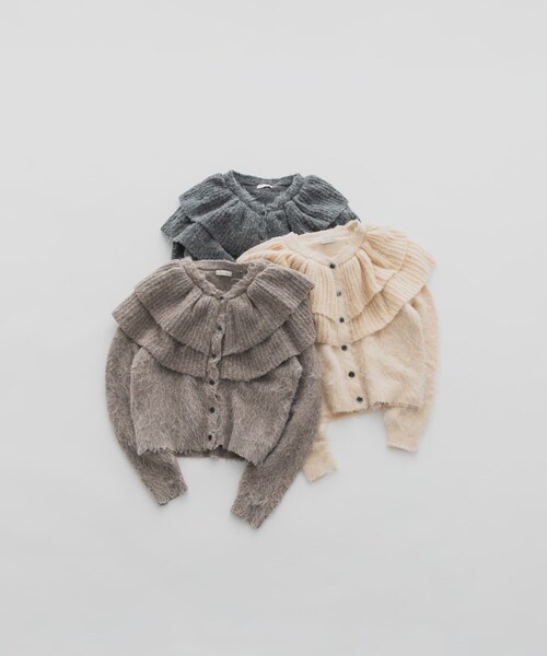 LAATO（ラート）の「frill frill knit cardigan（ニット/セーター・レディース・ラテ/シャドウ/モス/ハニー・FREE/Free）」の7枚目の写真