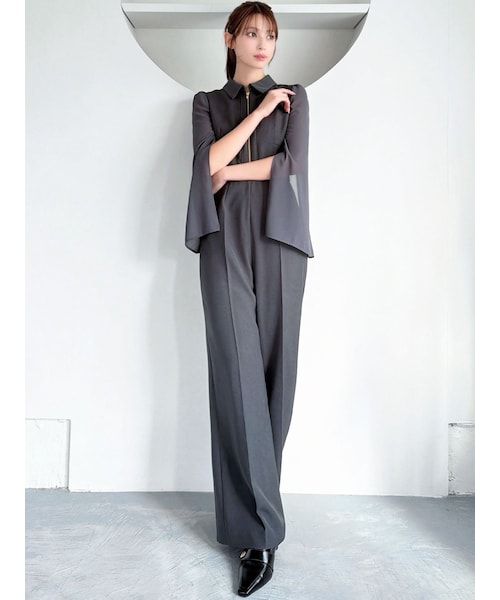 RESEXXY（リゼクシー）の「シアースリーブコンビネゾン（つなぎ/オールインワン・レディース・チャコールグレー/ブラック・S/M）」の12枚目の写真