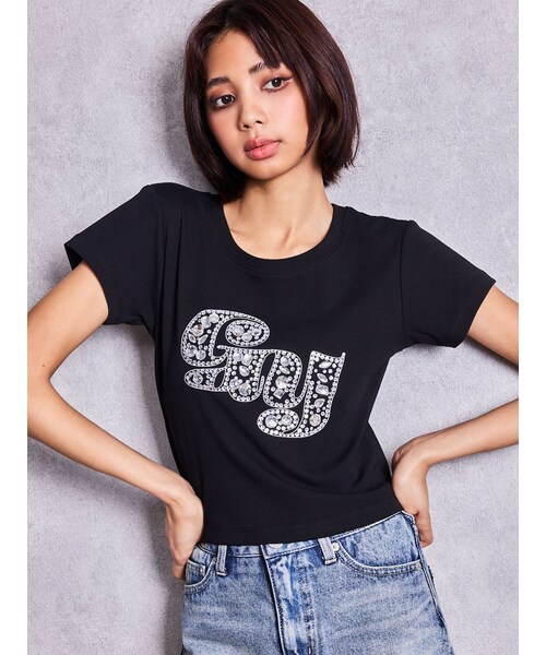 GYDA(ジェイダ)の「gy bijou Tシャツ(Tシャツ/カットソー・レディース・オフホワイト/ブラック/ピンク/パープル/その他3/その他4・F)」の11枚目の写真