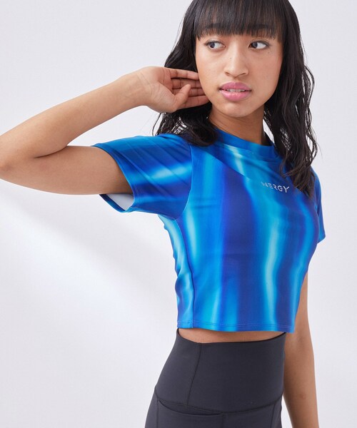 NERGY（ナージー）の「【skin wear】UV & 水陸両用 & 保湿 CREORAカップ付きTシャツ（Tシャツ/カットソー・レディース・ブルー/ブラック・M/S）」の14枚目の写真