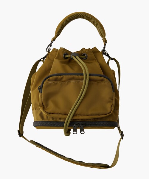 ADAM ET ROPE'(アダムエロペ)の「《別注》【FADEN/ファーデン】 High Spec Kinchaku Bag 008 Lou(ショルダーバッグ・メンズ・オリーブ/パープル・F)」の3枚目の写真