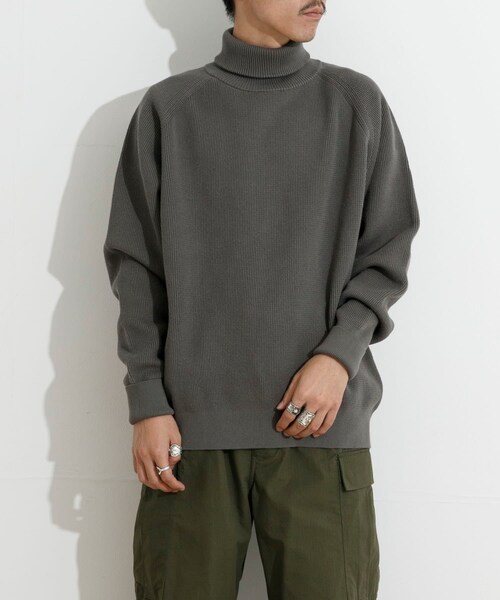 THE GOODLAND MARKET（ザグッドランドマーケット）の「KEIMEN　KM-Turtleneck knit（ニット/セーター・メンズ・Green/Black/Gray・M/L/XL）」の2枚目の写真