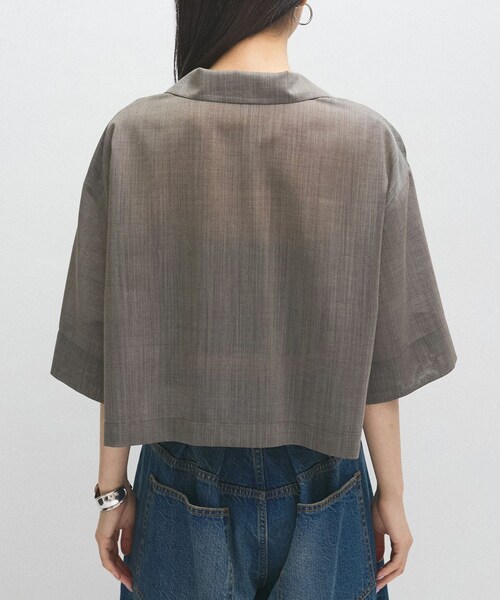ADAM ET ROPE'(アダムエロペ)の「【接触冷感】ショートシャツジャケット(シャツ/ブラウス・レディース・ブラック/ベージュ・F)」の17枚目の写真