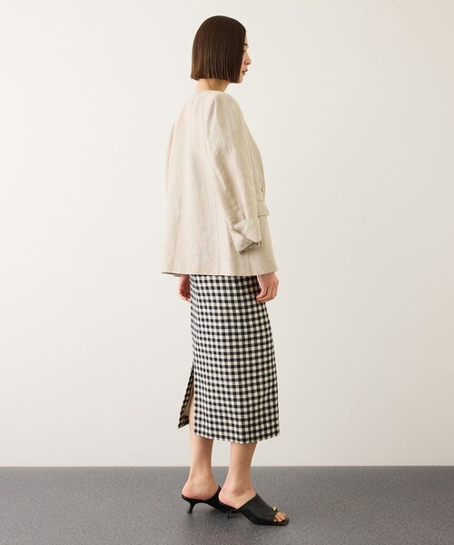 ROPE'（ロペ）の「[美人スカート]リネン混ギンガムチェックポケット付きタイトスカート/26SS・イージーケア（スカート・レディース・ブラック系・34/36/38/40）」の21枚目の写真