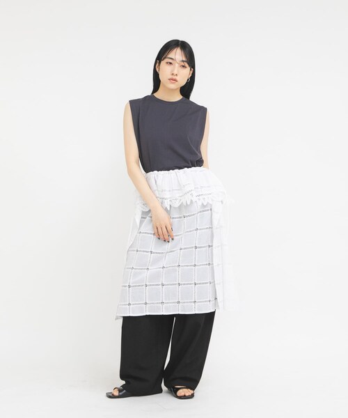 KBF（ケイビーエフ）の「ショルダータックカットソー（タンクトップ・レディース・CHARCOAL/OFF/L.BLUE・One）」の20枚目の写真