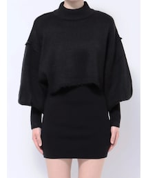 EMODA | アップネックボリュームスリーブニット(ニット/セーター)