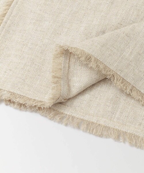 ITEMS URBANRESEARCH（アイテムズ アーバンリサーチ）の「KBF+　ラスティックフリンジコート∴（ノーカラージャケット・レディース・BEG STRIPE/NATURAL/L.BROWN・one）」の18枚目の写真