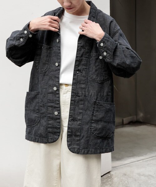 URBAN RESEARCH DOORS（アーバンリサーチドアーズ）の「FORK&SPOON　綿麻デニムカバーオール（カバーオール・レディース・BLACK/ONEWASH・1）」の5枚目の写真