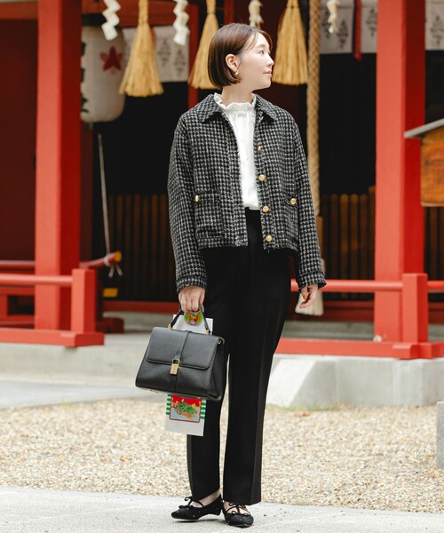 URBAN RESEARCH ROSSO（アーバンリサーチロッソ）の「F by ROSSO　ベロアツイードジャケット（テーラードジャケット・レディース・GRAY/BLACK・FREE）」の10枚目の写真