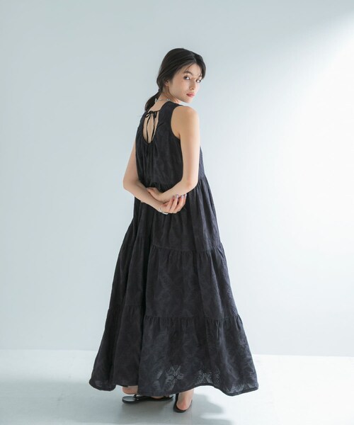 URBAN RESEARCH ROSSO（アーバンリサーチロッソ）の「インドコットン バックシャンワンピース（ワンピース・レディース・BLACK/BLUE・Free）」の3枚目の写真