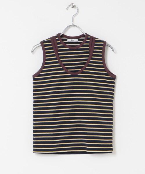 THE GOODLAND MARKET（ザグッドランドマーケット）の「&her　Border Tank（タンクトップ・レディース・GRAY/BROWN・FREE）」の17枚目の写真