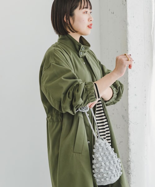 ITEMS URBANRESEARCH（アイテムズ アーバンリサーチ）の「モッズコート（モッズコート・レディース・KHK/BLK・FREE）」の14枚目の写真