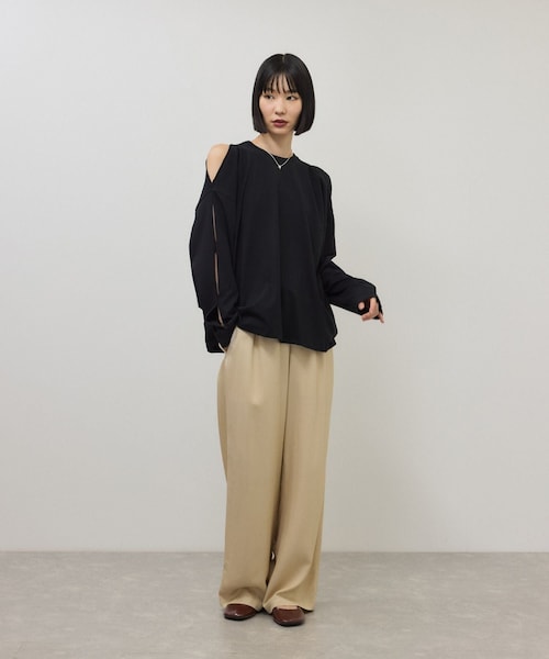 ADAM ET ROPE'(アダムエロペ)の「【Baserange(ベースレンジ)】別注 Pin Long Sleeves(Tシャツ/カットソー・レディース・ブラック/ホワイト・S)」の6枚目の写真