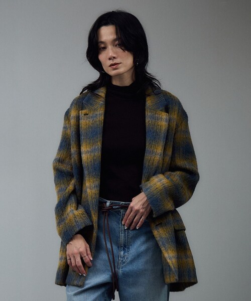 ADAM ET ROPE'(アダムエロペ)の「BALLIシャギージャケットコート / セットアップ対応(その他アウター・レディース・イエロー系・F)」の6枚目の写真