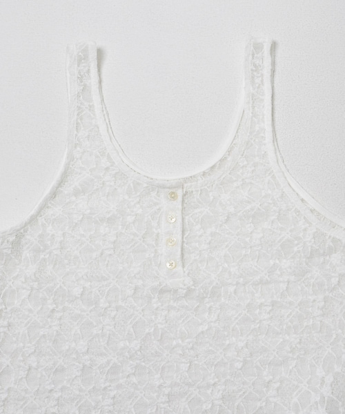 URBAN RESEARCH（アーバンリサーチ）の「ストレッチレース2WAYタンクトップ（タンクトップ・レディース・OFF WHITE/BLACK・Free）」の5枚目の写真
