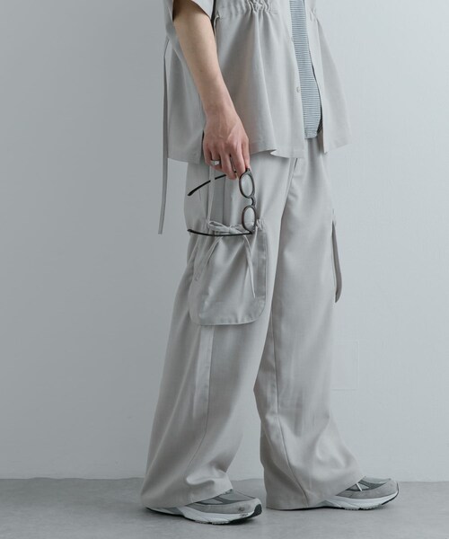 SENSE OF PLACE by URBAN RESEARCH（センスオブプレイスバイアーバンリサーチ）の「『セットアップ対応』 リネンライクサイドポケットワイドパンツ（その他パンツ・メンズ・GREIGE/BLUE・M/L）」の20枚目の写真