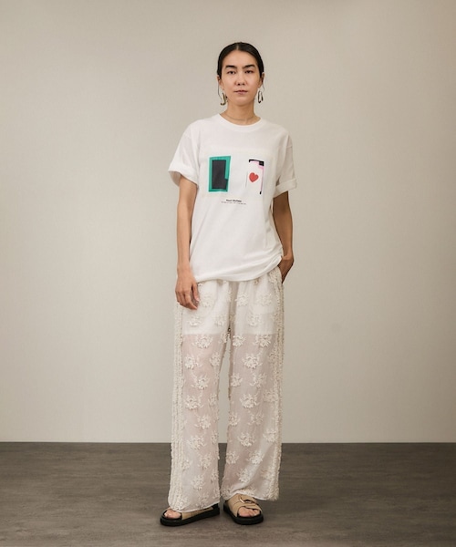 crinkle crinkle crinkle embroidery パンツ白 SLOBE IENA（スローブイエナ）の「【crinkle crinkle crinkle】3D