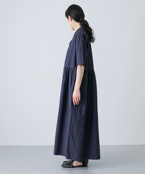かぐれ（カグレ）の「オープンカラーシャツワンピース（ワンピース・レディース・NAVY/BLACK・Free）」の21枚目の写真