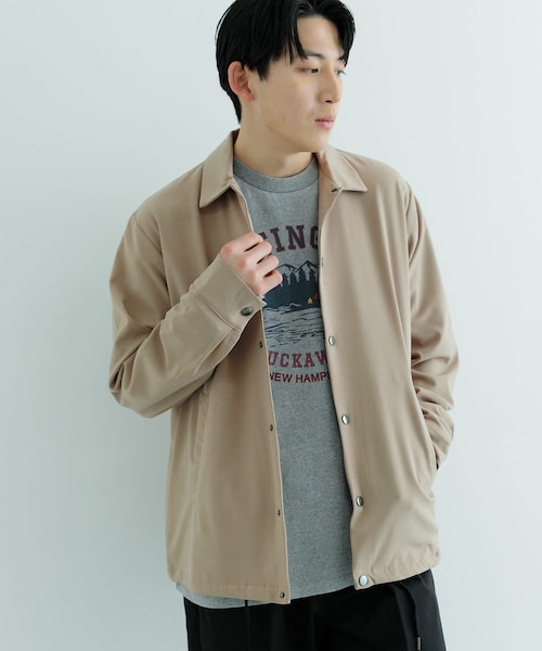 ITEMS URBANRESEARCH(アイテムズ アーバンリサーチ)の「『セットアップ対応』ウォッシャブル×クールタッチ TRコーチジャケット(ブルゾン・メンズ・CHK/BEG/GRY/BLK・M/L)」の3枚目の写真