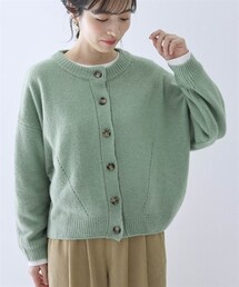 nissen | ノーカラーニットカーディガン【Otona Purete】(カーディガン/ボレロ)