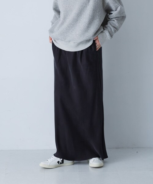 かぐれ（カグレ）の「『2サイズ展開』キュプラバイアススカート（スカート・レディース・NAVY/BLACK・0/1）」の9枚目の写真