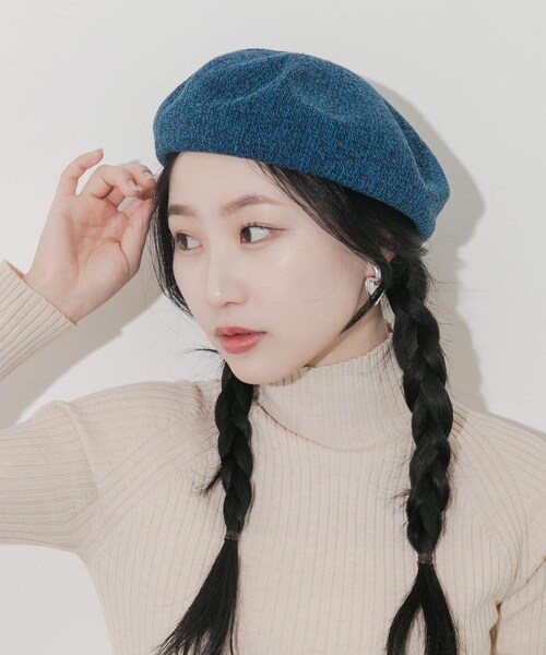 SMELLY（スメリー）の「ミックスパターンベレー（ハンチング/ベレー帽・レディース・BLK/BLU/BRN・-）」の20枚目の写真