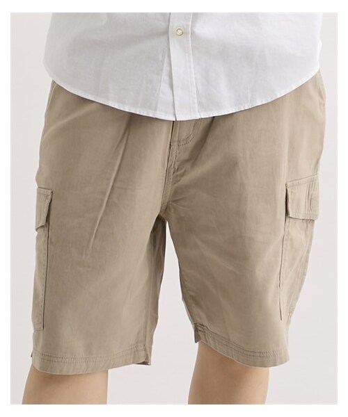 nissen（ニッセン）の「チノクロスカーゴハーフパンツ　Hanes（ヘインズ）（パンツ・メンズ・95ベージュ/41カーキ/01ブラック・M/L/LL）」の19枚目の写真