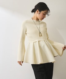 ADAM ET ROPE'（アダムエロペ）の「【サステナブル】・【定番人気】ペプラムコンビニットプルオーバー（Tシャツ/カットソー）」