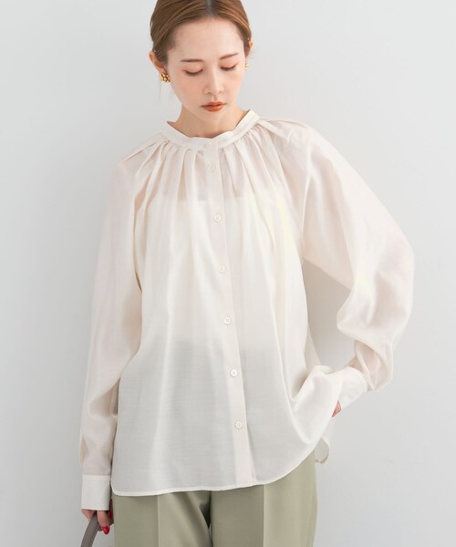 URBAN RESEARCH ROSSO（アーバンリサーチロッソ）の「ランダムタックセミシアーブラウス（シャツ/ブラウス・レディース・off/light pink/charcoal・FREE）」の8枚目の写真